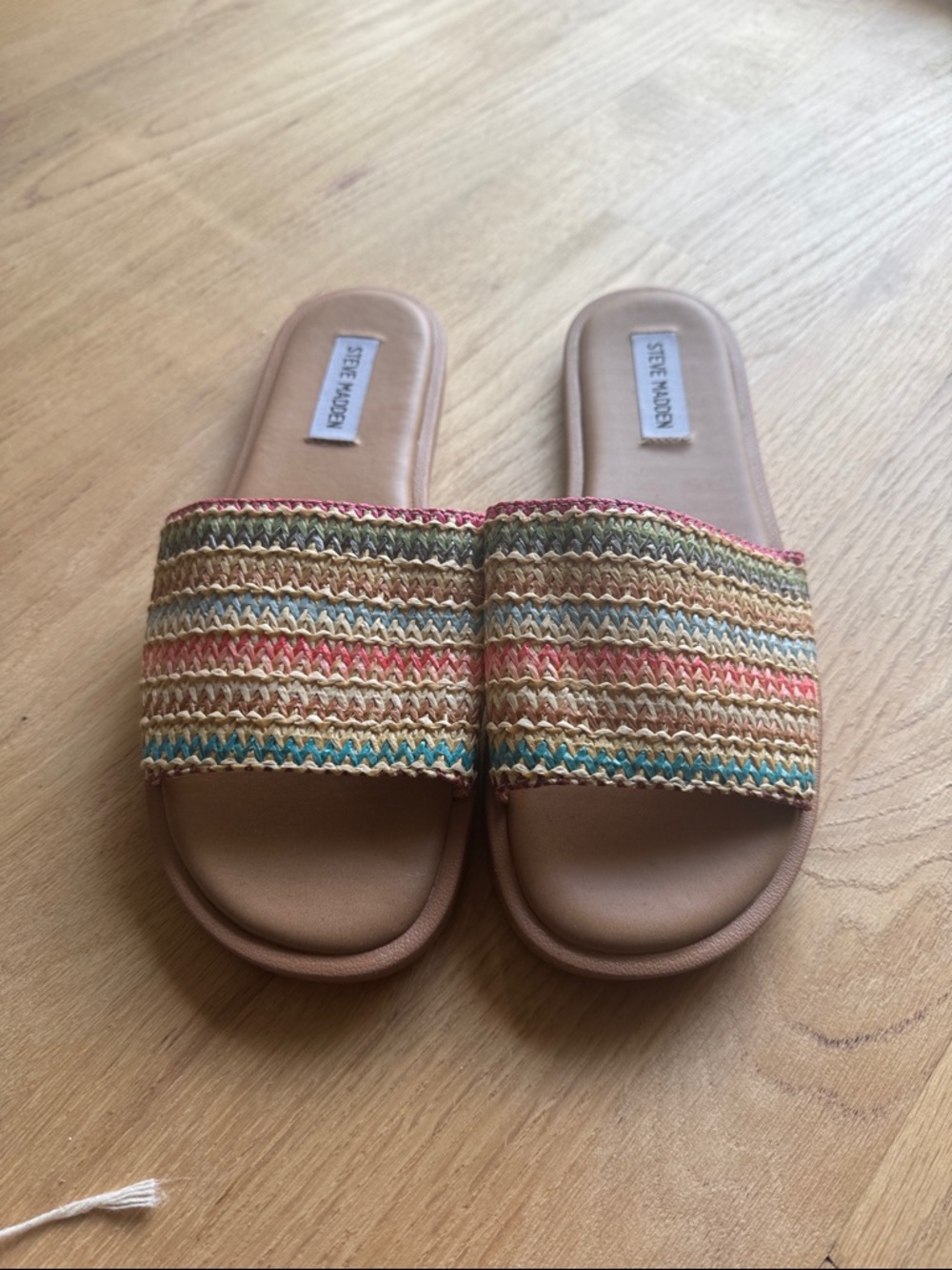 Steve Madden Multicolor Braided Slide Sandals - Tan